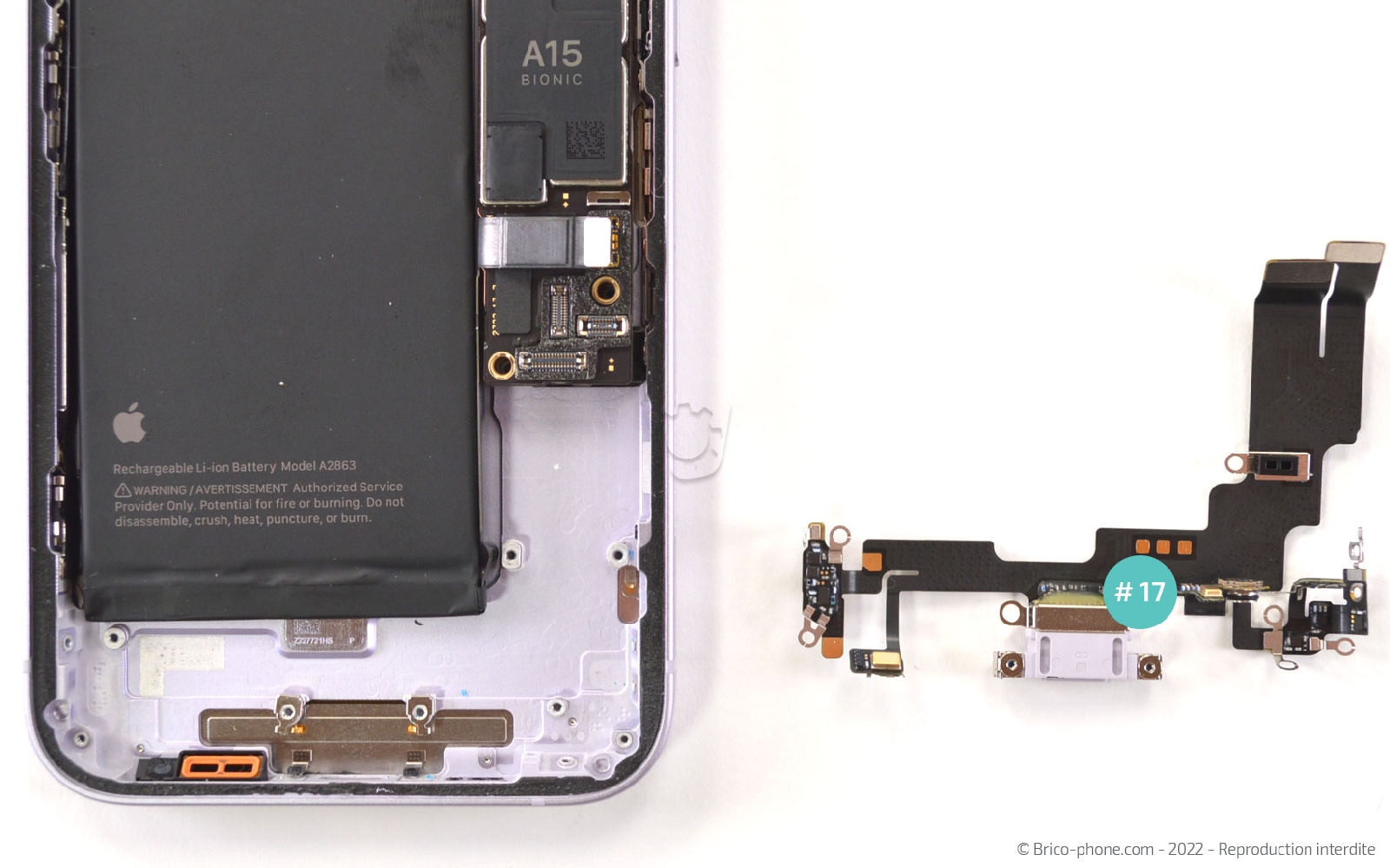 Comment changer le connecteur de charge sur iPhone 14 photo 4